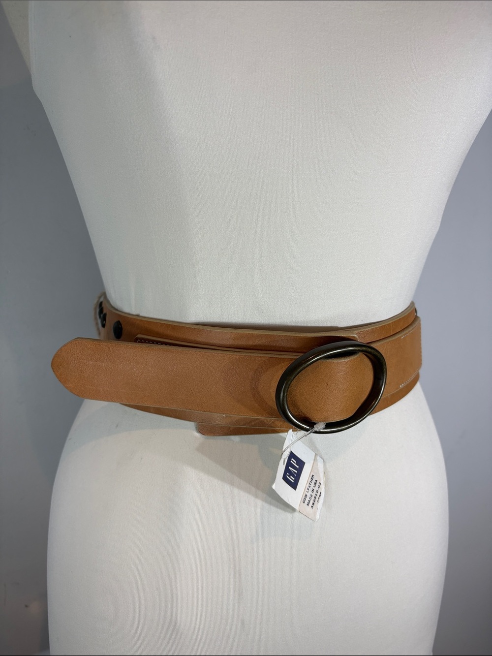 NWT GAP Tan Leather Studded Waist Belt Size Large